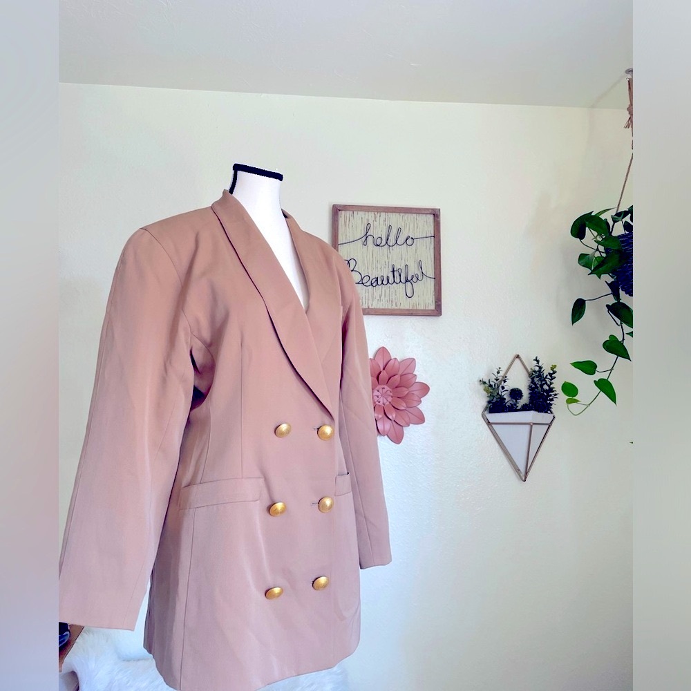 Vintage Cache Double Breasted Blazer Size M 100% Wool